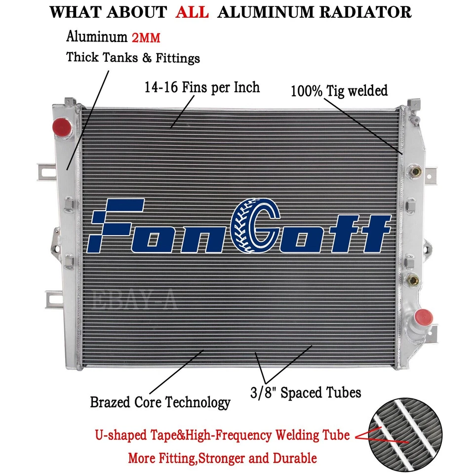 3 Row Radiator for 11-16 Silverado GMC Sierra 2500 3500 ,HD 6.6 Duramax LML Foto 2 de 4