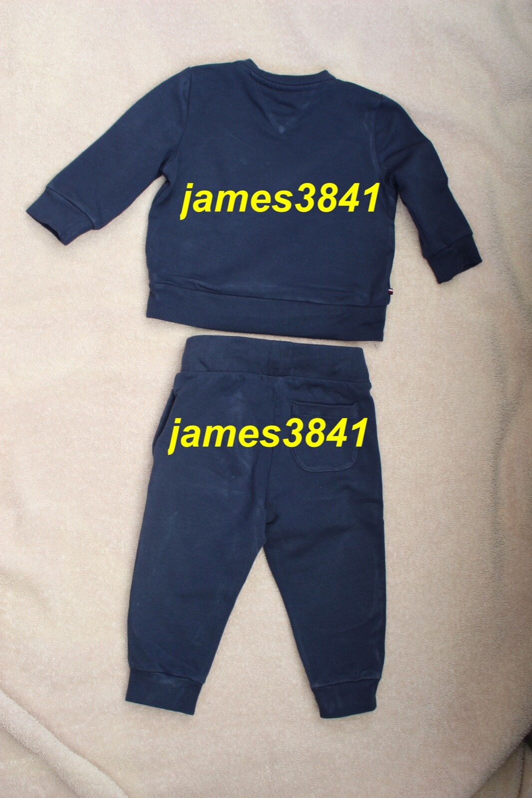Tommy Hilfiger Navy 2pc BABY ESSENTIAL LOGO SWEATSHIRT JOGGER SET Tracksuit 6-9 image 5