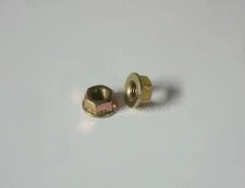 2x flange nut M8 yellow galvanized for vintage and classic cars flange groove yellow