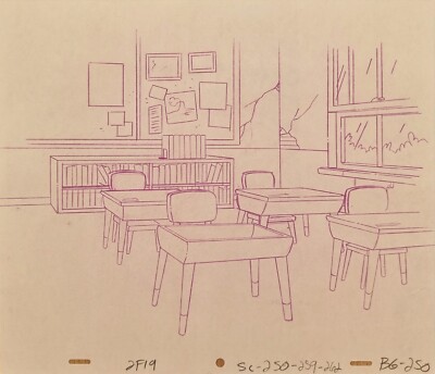 Seltene Simpsons TV Show Original Hintergrund Animation Kunst Cel Zeichnung Simpson #251