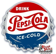 (PC-211) 36" PEPSI CAP DRINK ICE COLD SODA DECAL POP VENDING MACHINE COOLER