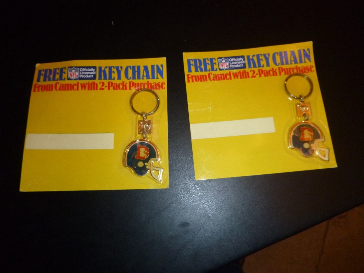 cigarettes football helmet 2 Vintage Metal Football Helmet Keychains Sports Denver Broncos Camel  Cigarettes