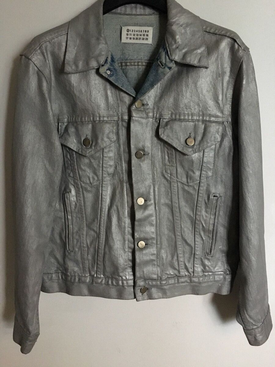 Maison Martin Margiela Artisanal Silver Painted Jeans Jacket Maison Martin Margiela Artisanal Silver Painted Jeans Jacket