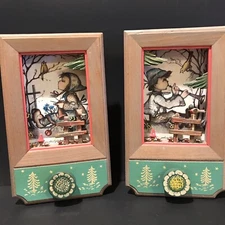 Vintage Hummel Thorens Movement Wood Music Shadow Boxes