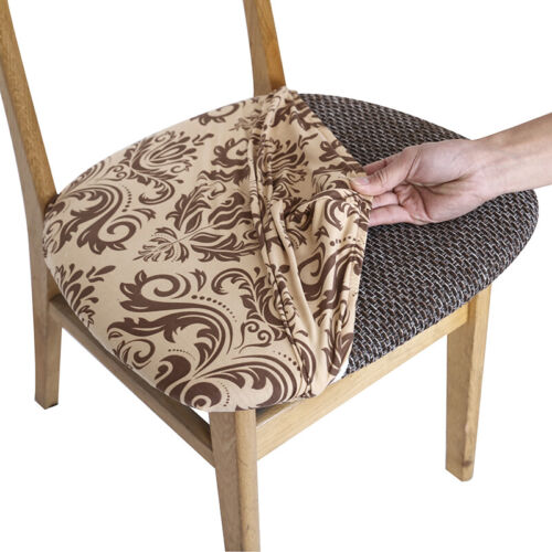 2/4/6pcs Chair Seat Covers Stretch Spandex Printed Seat Covers for Dining Chairs - Picture 12 of 16