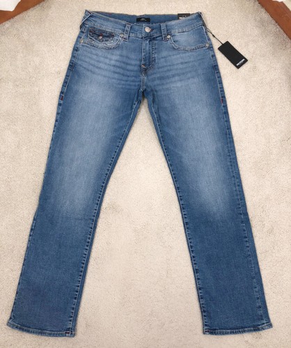 Nuevo con etiquetas True Religion Ricky Flap Relajado Calce Recto Jeans Talla 34 en Luz Esmerilada - Imagen 4 de 15