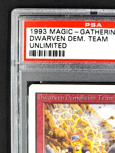 1993 MtG Magic the Gathering Unlimited Dwarven Demolition Team Uncommon PSA 9 - Picture 5 of 12