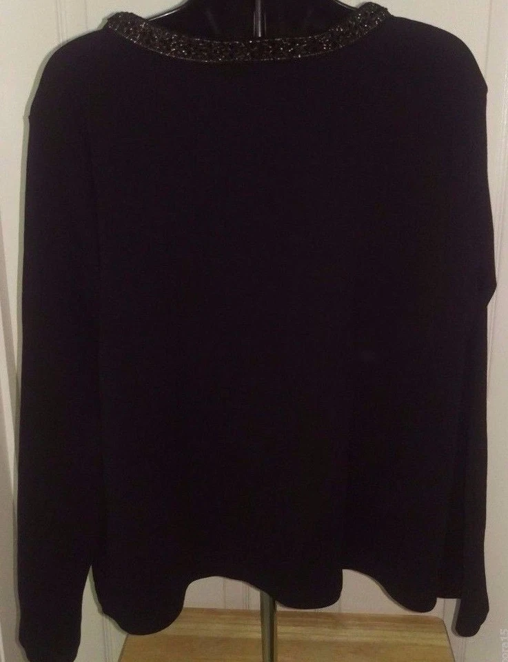 Blusa cardigã feminina Venezia tamanho 18/20 18W/20W ouro preto - Imagem 3 de 3