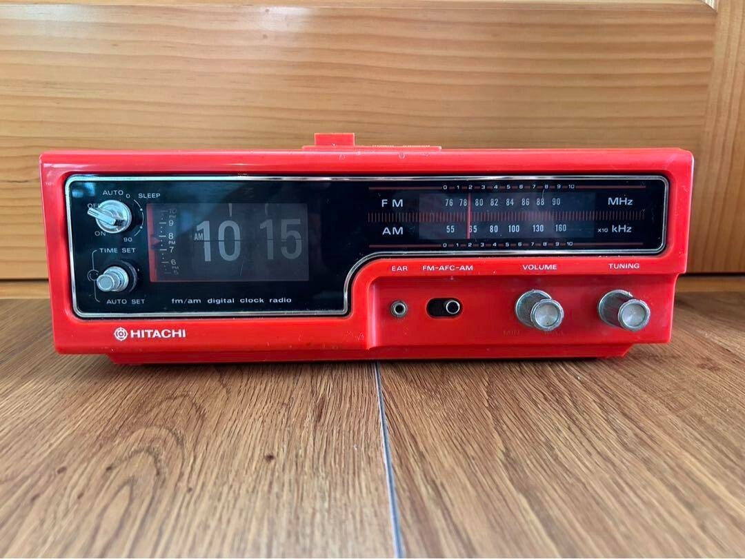 HITACHI FM/AM DIGITALデジタル クロックラジオ パタパタ時計 HITACHI FM/AM Digital Clock Radio Flip Clock Vintage Tested
