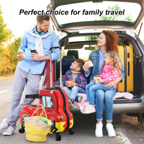 24" Kids Ride-On Luggage With Wheels Suitcase Fit To Toddler Aged 3-12 Years Old - Picture 10 of 12