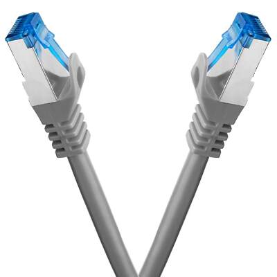 2 x 3m CAT7 Netzwerkkabel Patchkabel Ethernet DSL LAN Netzwerk Kabel grau