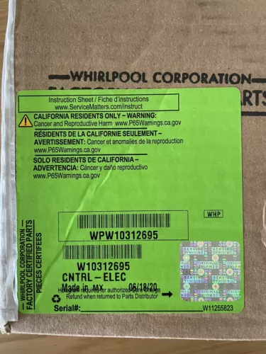 NEW in Box - WPW10312695 Whirlpool Refrigerator Control Board