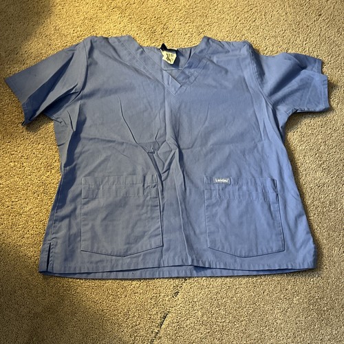 Deckenblau großes Peeling Top medizinische Uniform Zahn Landau Frauen 2 Taschen V-Ausschnitt