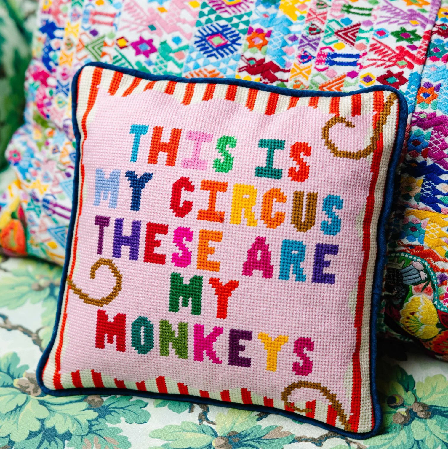 Furbish - My Circus 11" x 11"  Needlepoint Pillow - FP-142