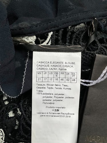 Duster in lace MARINA RINALDI Woman, black white size 21 IT 48 DE 42 US 12 GB 16 - Foto 14 di 16