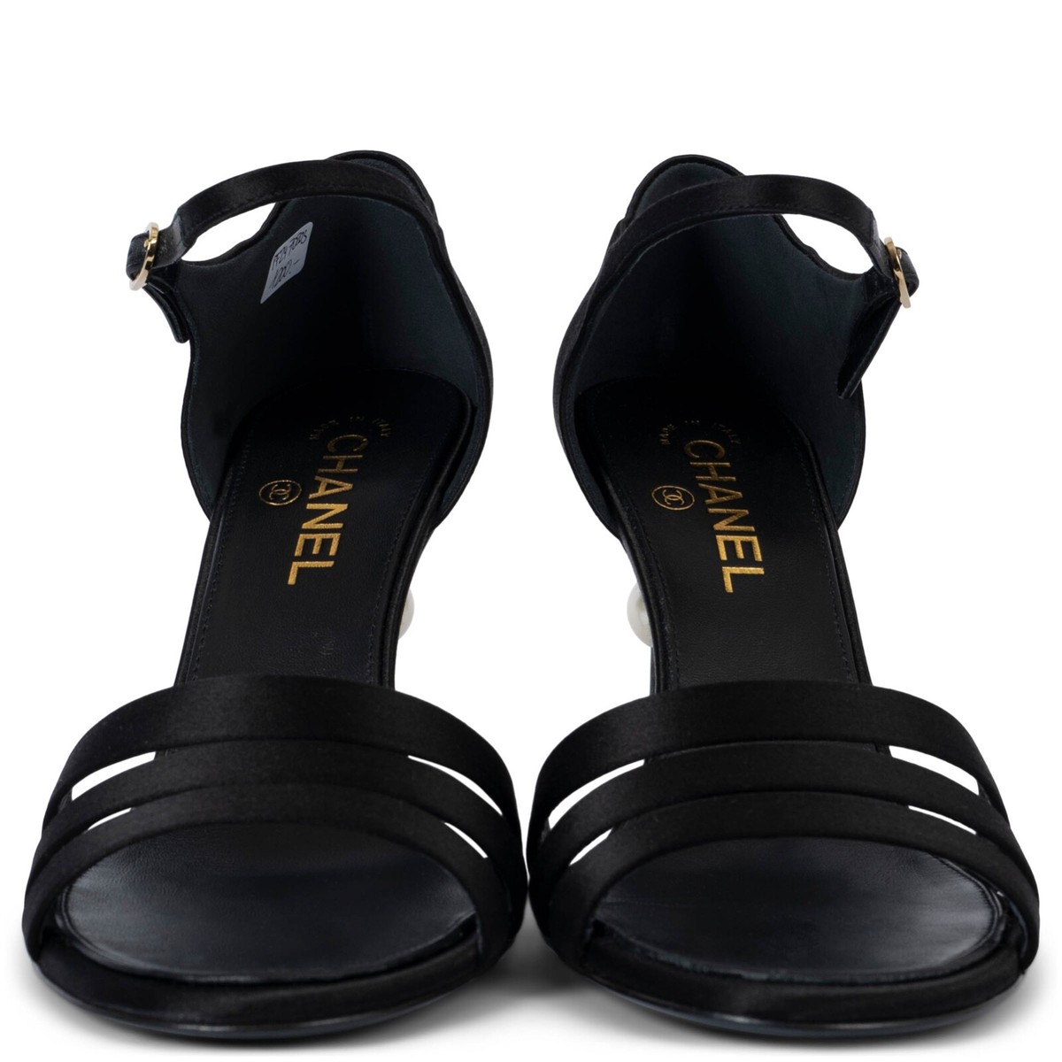 靴 CHANEL Canvas black heel sandls CHANEL Canvas Black Heel Sandls | eBay