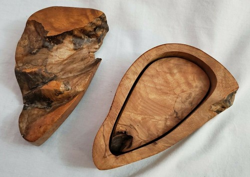Caja de almacenamiento en una caja madera burl hecha a mano única en su clase  - Imagen 5 de 12