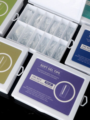 240 Pcs Clear Acrylic Nail Tips Full Cover False Press on Nail Tips Extension - Picture 10 of 22
