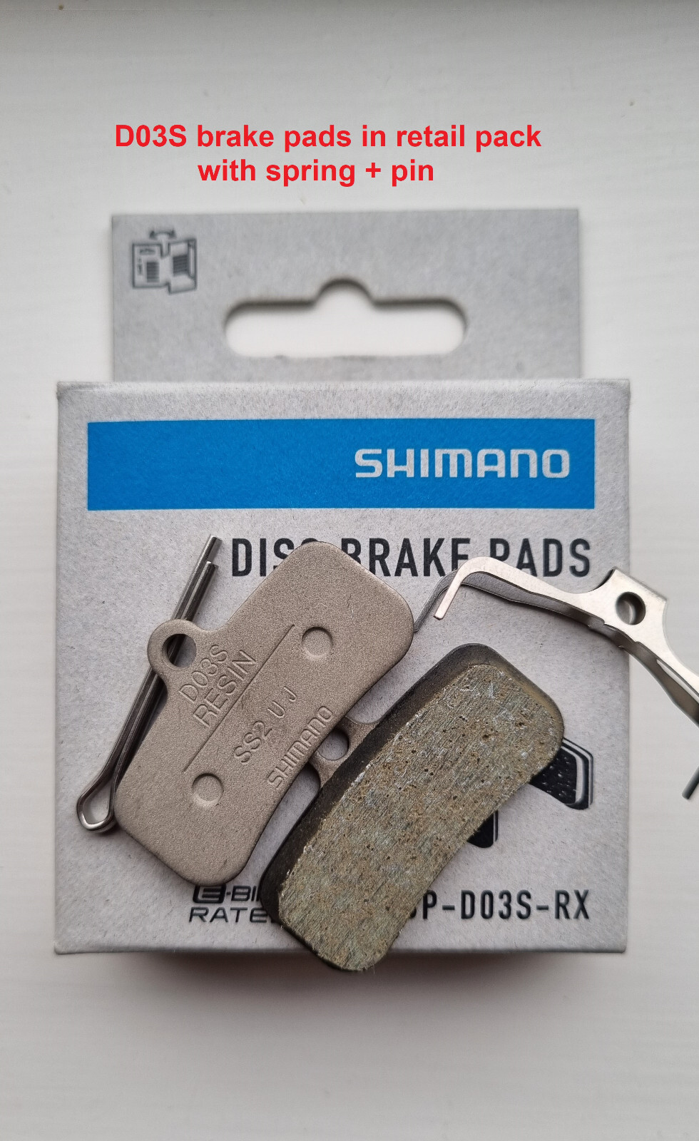 GENUINE SHIMANO D03S DISC BRAKE PADS (REPACKED & RETAIL PACKED