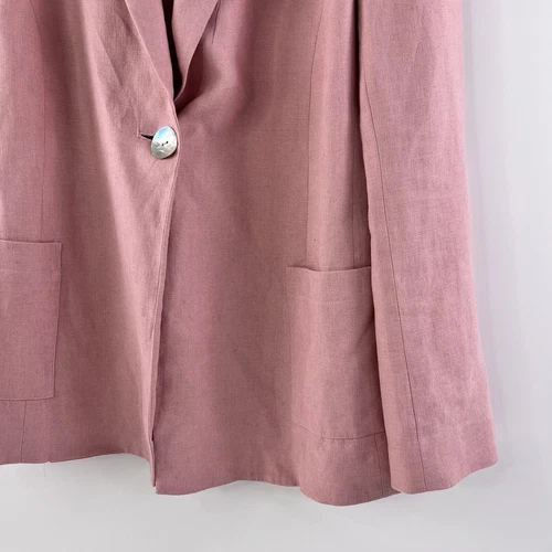 Jillian Boustred Women’s Blazer Linen Pink Size M VGUC Jacket RRP $700+ - Picture 5 of 14