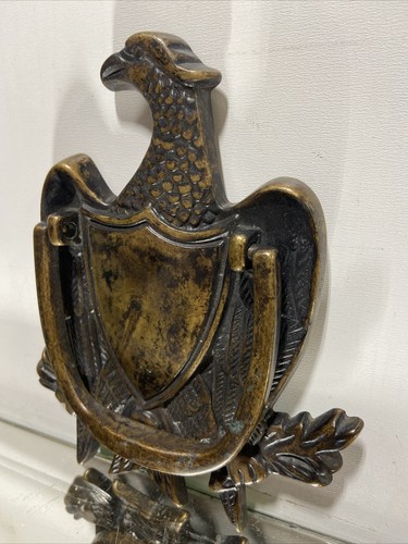 VTG. Antique Federal American Eagle Brass Bronze Door Knocker - Picture 2 of 18