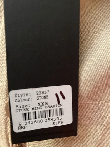 One Teaspoon Braxton Mini Utility Jumpsuit In Stone MSRP $189 - Picture 7 of 7