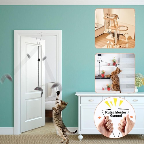 Katzen Interaktiv Set 2 Stück Katzenspaß Maus Interaktive Hängend Tür B158 - Bild 4 von 7