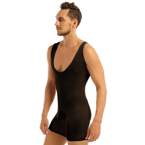 Men's One Piece Leotard Wrestling Singlet Bodysuit Underwear Athletic Jumpsuit - Picture 70 of 75