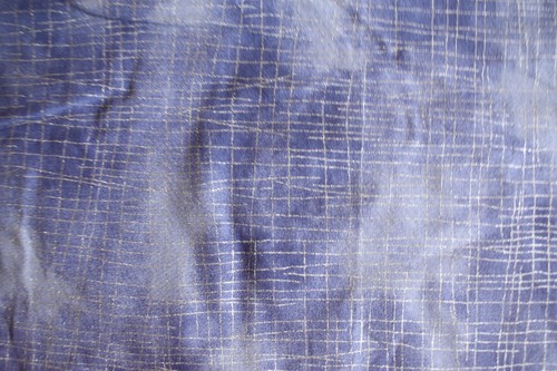 SILVER METALLIC LINES ON DISTRESS 100% COTTON FABRIC 26X44 INCHES - Picture 2 of 2