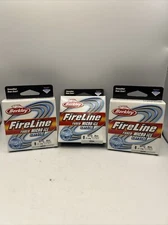 (3) Berkley Fireline Micro Ice Fishing Braid Line 8lb 50 Yards Clear ~ NEW