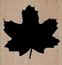 Solid Maple Leaf 1 3/4 x 3 1/4" Rubber Stamp, Plants and Flowers Stamp