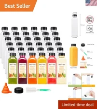 Hygienic 36pcs 16oz Clear Juice Bottles with Caps - Ideal for Organized Storage
