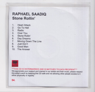 (LM879) Raphael Saadiq, Stone Rollin' - DJ CD