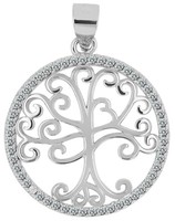 Akzent Lebensbaum 925 Sterling Silber Damen AnhäNger Kadidja Zirkonia Rhodiniert