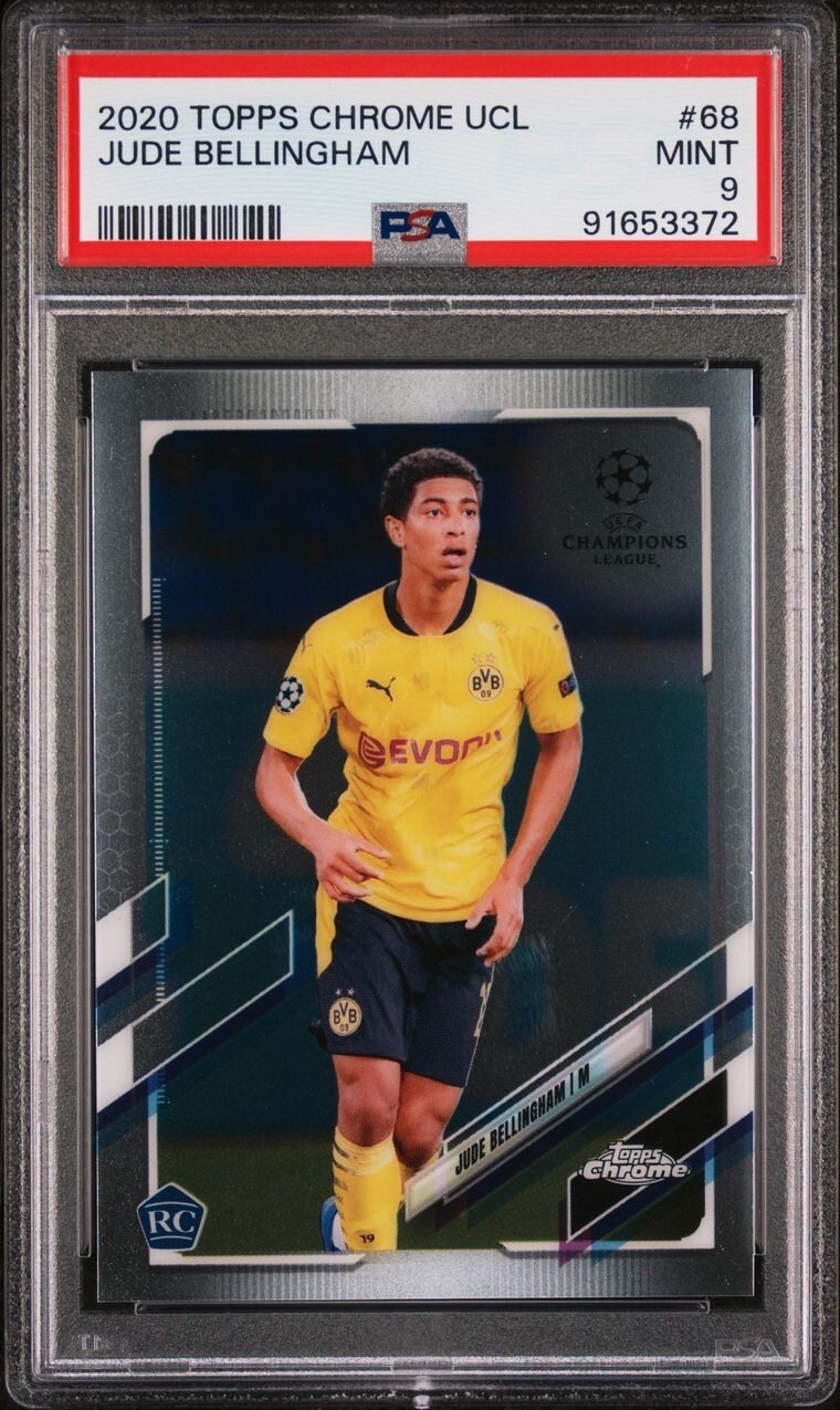 2020 Topps Chrome UCL Jude Bellingham ROOKIE PSA 9 MINT #68 RC Champions League