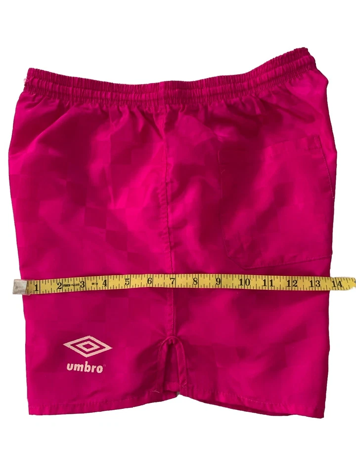 Pantalones Cortos Umbro Mujer Talla S Rosa Neón Años 90 A Cuadros Nailon Fútbol - Foto 4 de 4