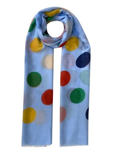 Colorful Polka Dots Print Scarf Soft Shawl Wrap Pashmina - Picture 5 of 6
