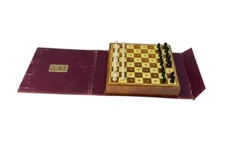 Vintage Drueke Travel Size Chess Peg Set Model 100 MISSING 1 BLACK BISHOP