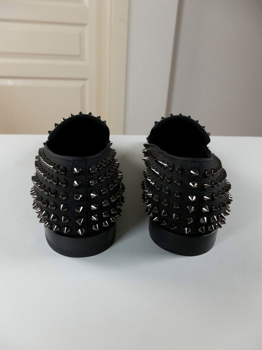 CHRISTIAN LOUBOUTIN Dandelion Spikes black knitted canvas