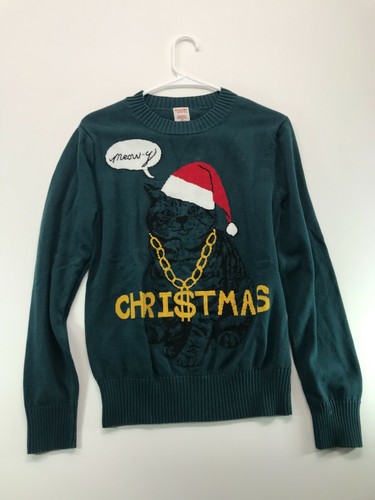 Mossimo Christmas Cat Sweater Women's 