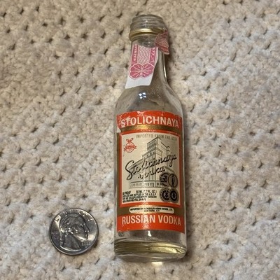 Stolichnaya Vodka Vintage Mini Bottle Imported from USSR Soviet Union 50ml Stoli