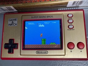 Nintendo Game & Watch Super Mario Bros Handheld Console Clock - Used