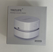 TRZLIFE Desktop Vacuum Cleaner White Mini Automatic USB Table Dust Sweeper