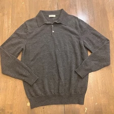 Collars and Co Australian Merino Wool 1/4 Zip Sweater Men’s Medium Pullover Gray