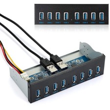 8Port USB 3.0 Front Panel Hub Expansion Card 19Pin SATA Cables Desktop PC
