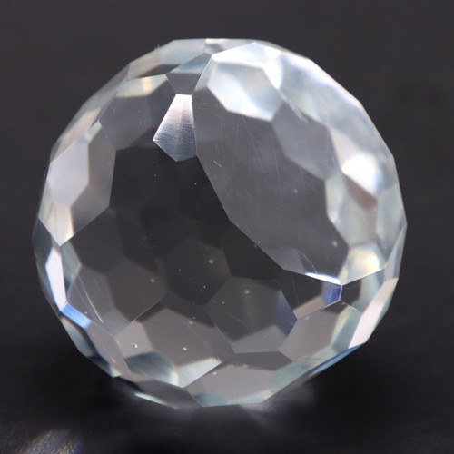 Prism Faceted Crystal Glass Paperweight 3 1/2" Vintage - Picture 4 of 4