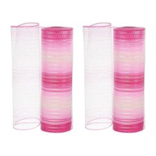 2 Pcs Decorative Mesh Ribbon, 10" x 10 Yard Mesh Ribbon Roll, Gradient Pink