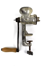VTG Keystone #5 Hand Crank Meat Grinder Made in USA Table Mount Wood Handle