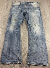 Silver Jeans Men's Zac Denim Blue Jeans No Size Tag Distressed Inseam 31