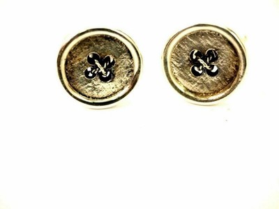 Vintage Sterling Button Form Cufflinks Hallmarked Ore Sterling